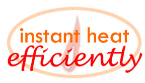 Instant heat logo with radiant gas flame